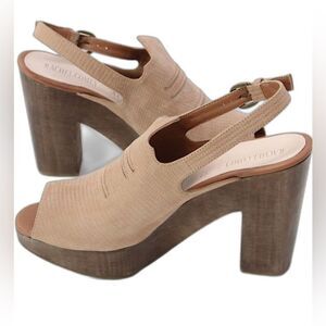 Rachel Comey Women’s 9 Tan Slingback Desert suede Hitchhiker Platform Clogs